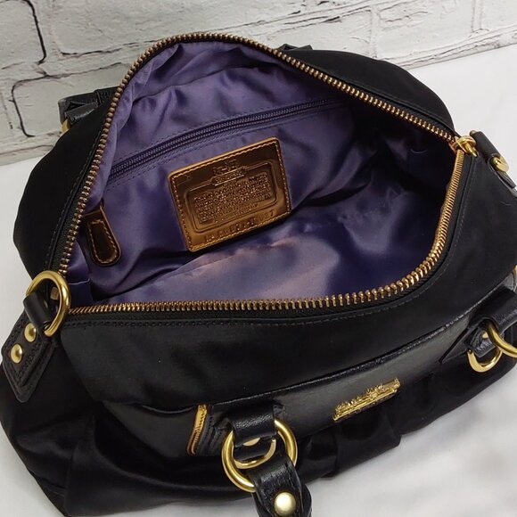 COACH 'GABRIELLE' POCHETTE BAG LEATHER STRAP GOLD CREED - Picture 8 of 16